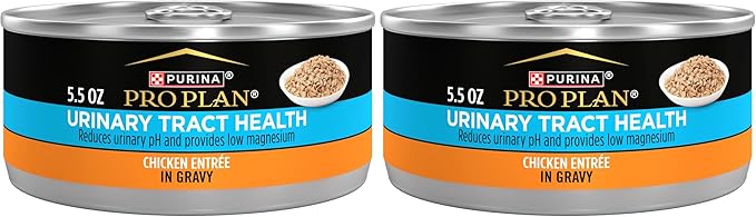 Purina Pro Plan Urinary Tract Health Chicken Entree in Gravy Cat Food - 5.5 oz. Cans,(Pack of 48)