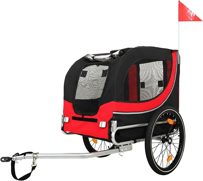 Large Dog Bike Trailer, All-Terrain Pet Carrier, Cargo Carrier, Durable Steel Frame for Travel, Cycling, Outdoor Adventures