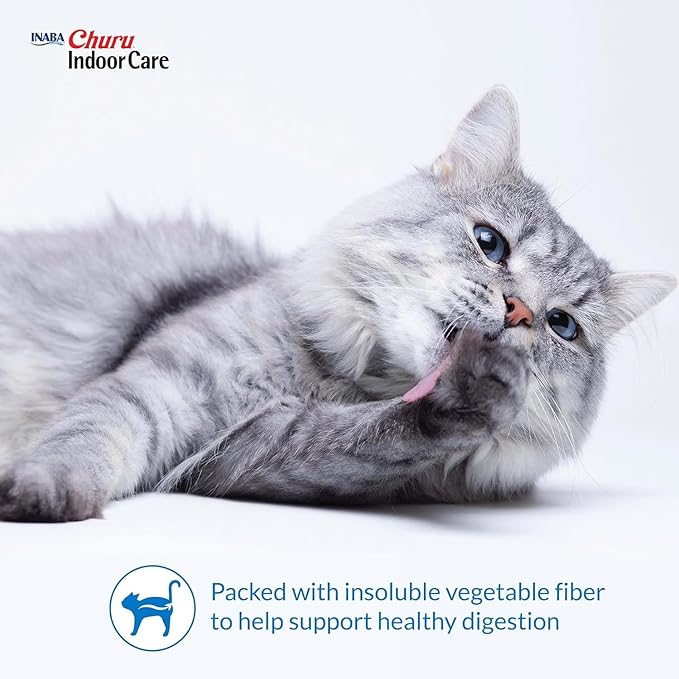 INABA Churu for Cats, Functional, Creamy Lickable Purée Cat Treat for Indoor Care and Hairball Control, 0.5 Ounces Each, 24 Tubes (4 per Pack), 2 Flavor Tuna and Chicken Variety Pack