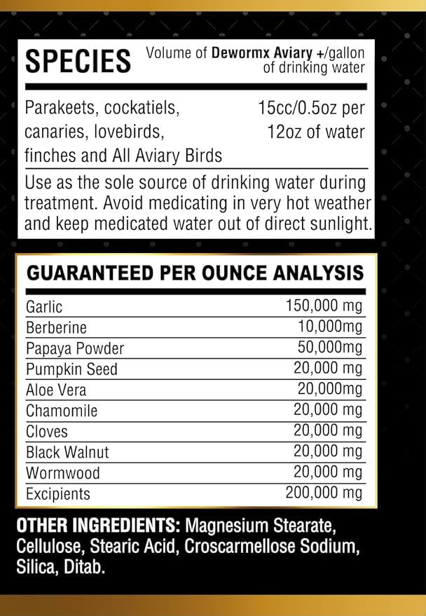 DEWORMX Liquid Extra Strength 60ml Budgies, Parakeet, Finches, Lovebirds Small Caged Birds DEWORMX Liquid Extra Strength 60ml para periquitos, cacatillos, cotorras, Canarios, guacamayos, Quakers