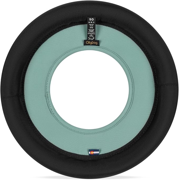 OllyDog Mini Super Flyer Dog Frisbee Toy, 9" – Durable, Lightweight & Water-Resistant Flying Disc – Soft on Teeth & Gums – Floats on Water – Outdoor Fetch Toy for Medium & Large Dogs (Surf)