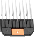 WAHL Professional Animal Stainless Steel Attachment Guide Comb Detachable Blade Pet Clippers - #1, 1/2 Inch Cut Length (3374-100), Orange
