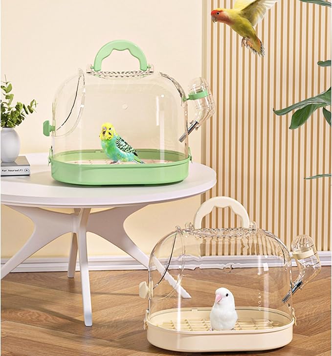 Portable Clear Bird Parrots Transport Cage Window Ventilated Carriers Bag Breathable Bird Carriers Travel Bag