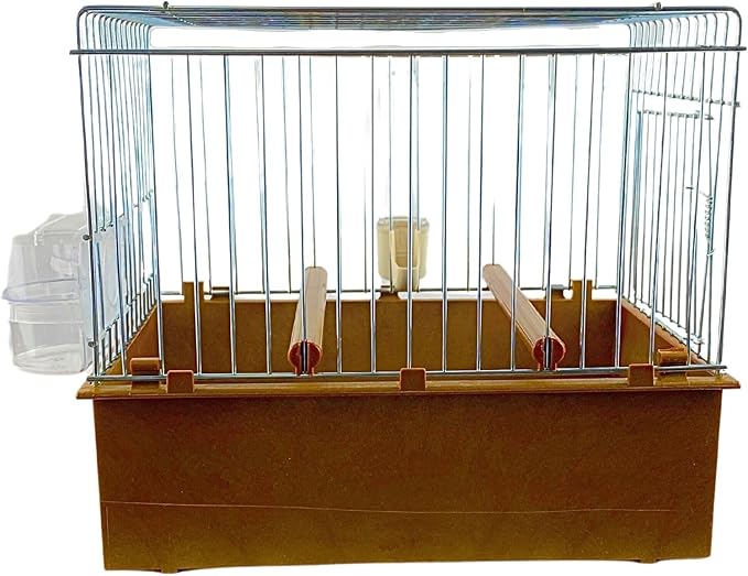 2GR Song Cage for Show Training, Lightweight Exhibition Bird Cage Ideal for Canaries, Finches, and Lovebirds, Travel Bird Cage with Two Feeders, One Drinker and Plastic Tray