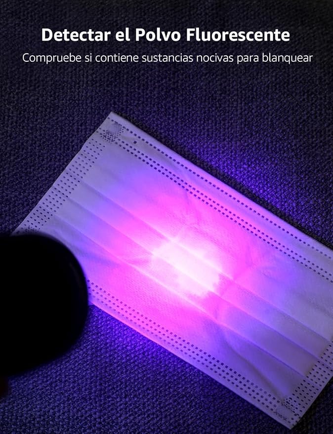 Lighting EVER Black Light Flashlight, Small UV Lights 395nm, Portable Ultraviolet Light Detector for Invisible Ink Pens, Dog Cat Pet Urine Stain, AAA Batteries Included