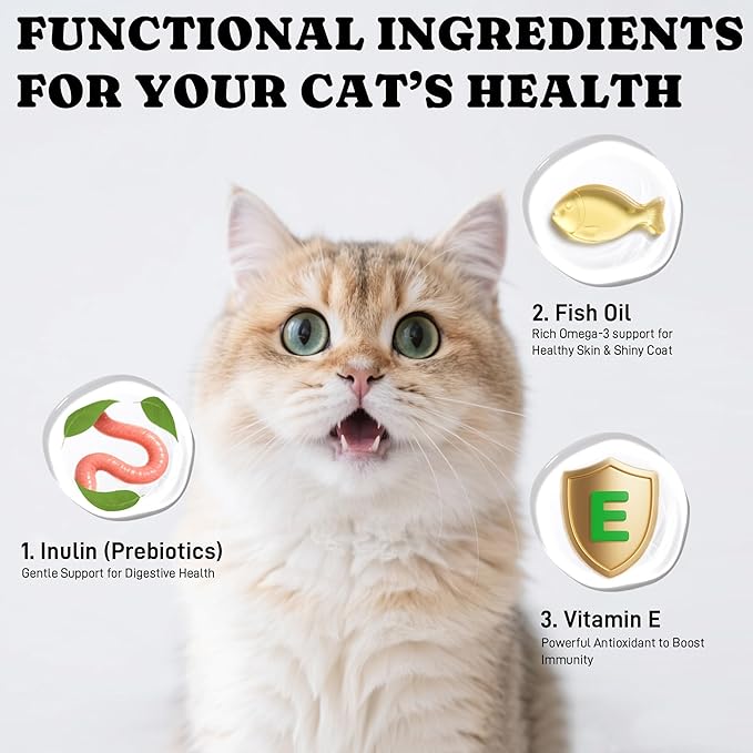 Lickable Cat Treats, High Moisture Hydrating Creamy Puree Squeeze Tubes, Tuna & Chicken, 20 Tubes 0.5oz, Grain-Free, Omega Oils & Vitamin E, Skin&Coat Health, Digestive and Immune Support