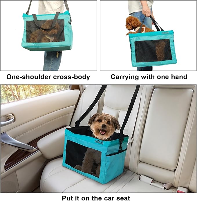 Bicycle Front Basket, Dog Car Seat with Safety Rope, Folding Detachable Quick Release Easy Install, for Pet, Shopping, Commuter, Camping and Outdoor(Color:Gris)
