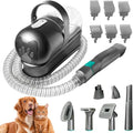Pet Grooming Vacuum Kit for Dogs Cats, Uproot Cleaner Pro Pet Hair Remover Suction 99% Pet Hair, 7 in 1 Grooming Tools with Professional Clippers for All Furry Pets (Silver Gray)