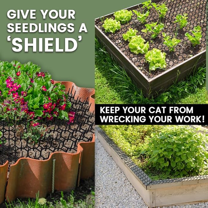 20 Pack Cat Training Spike Mat, 16 x 12 Inch Plastic Scat Mat for Indoor & Outdoor Use, Pet Furniture & Plant Protection for Sofa, Countertop and Garden