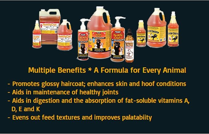 Healthy Coat Dog Food Supplement: Pint. Excessive Shedding, Itching, Hot Spots, Allergies, Immune System