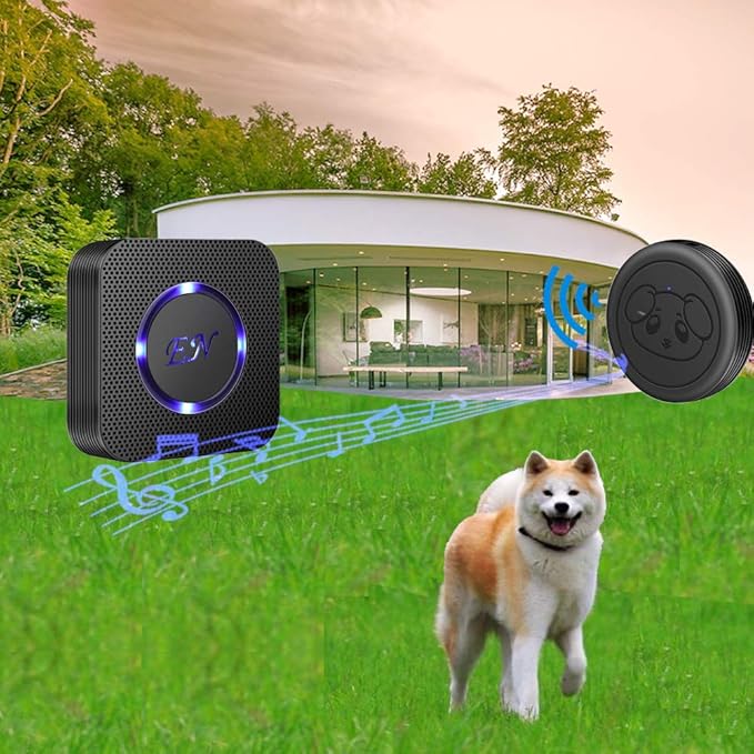 EverNary Dog Door Bell, Wireless Doggie Doorbells for Potty Training, Door Bell for Dogs to Go Outside, Dog Bells (Black, 2 Receiver 2 Transmitters)