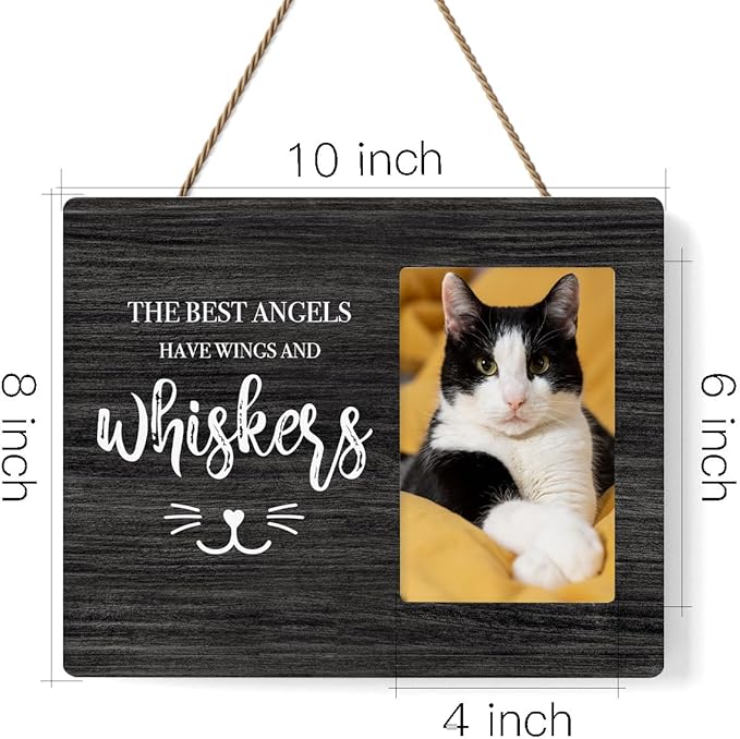 IAXIC Pet Memorial Gifts for Cats, Cat Loss Of Cat, Sympathy Gift Picture Frame, Gifts, Remembrance Photo Frame Desk Table Bedroom Decor