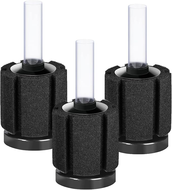 AQUANEAT 3 Pack Aquarium Bio Sponge Filter Breeding Fry Betta Shrimp Nano Fish Tank (Small up to 10Gal)