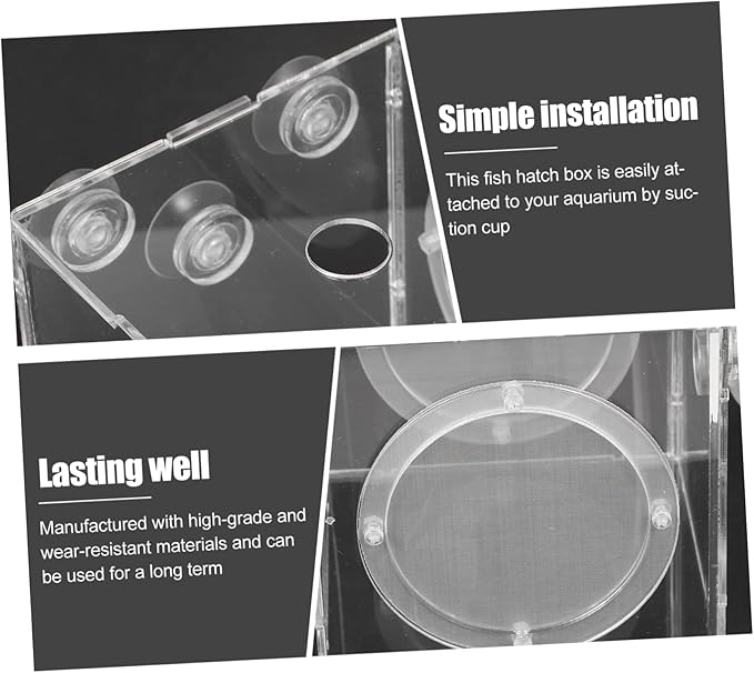 Kisangel Fish Breeding Box Acrylic Isolation Tank for Aquatic Fry Easy to Install Cups Fish Tank Accessory for Newborn