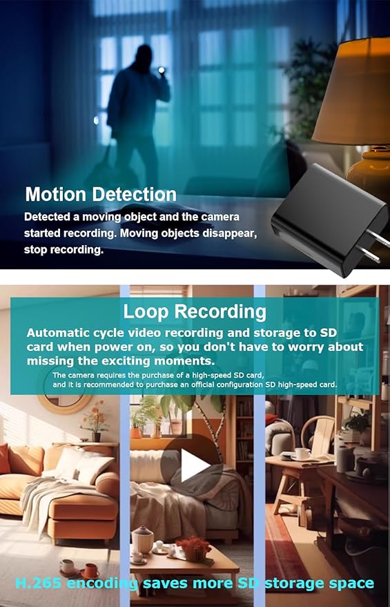 160° Wide Angle 4K HD Charger Camera Not Support 5G WiFi