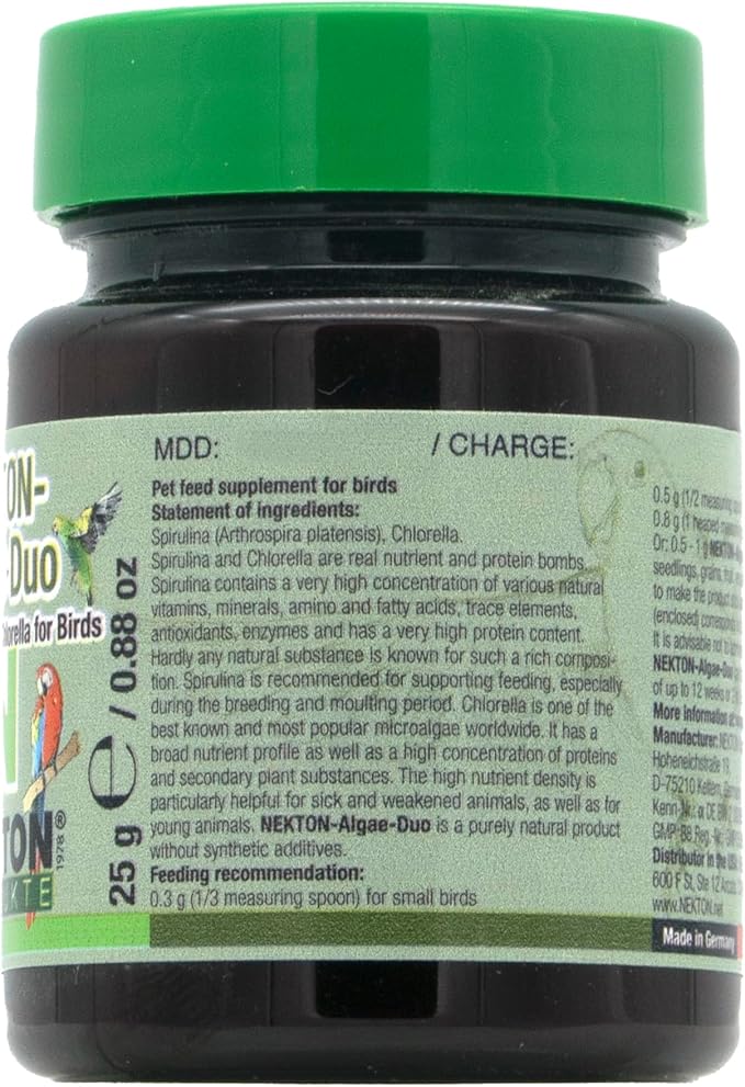 NEKTON Algae-Duo Spirulina and Chlorella for Birds 25g / 0.88oz