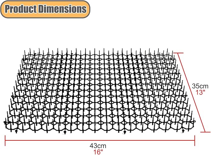 CMYUN Cat Scat Mat with Spikes/Cat Repellent Mats for Sofa Furniture Chair, Connectable Cuttable Pet Deterrent Spike Mat, Indoor Cat Pee Deterrent(12 pcs)