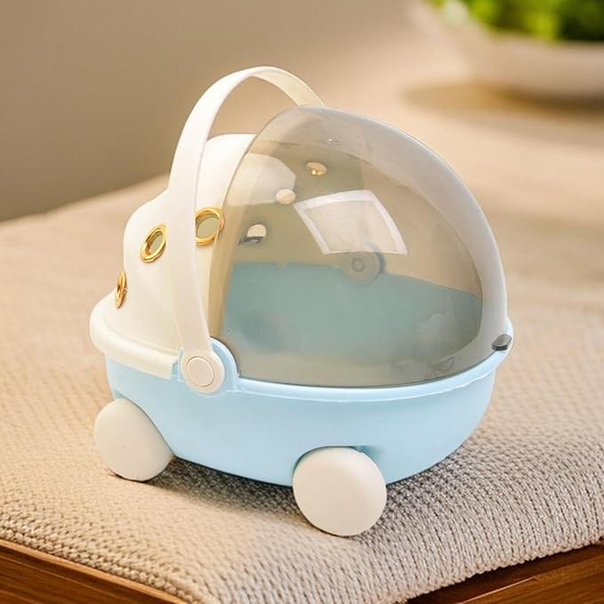 Heated Bird Carrier Bag Parrot Travel Cage Small Pet Accessories Winter Warm Bird Nest House for Finch African Greys Outdoor, Blue
