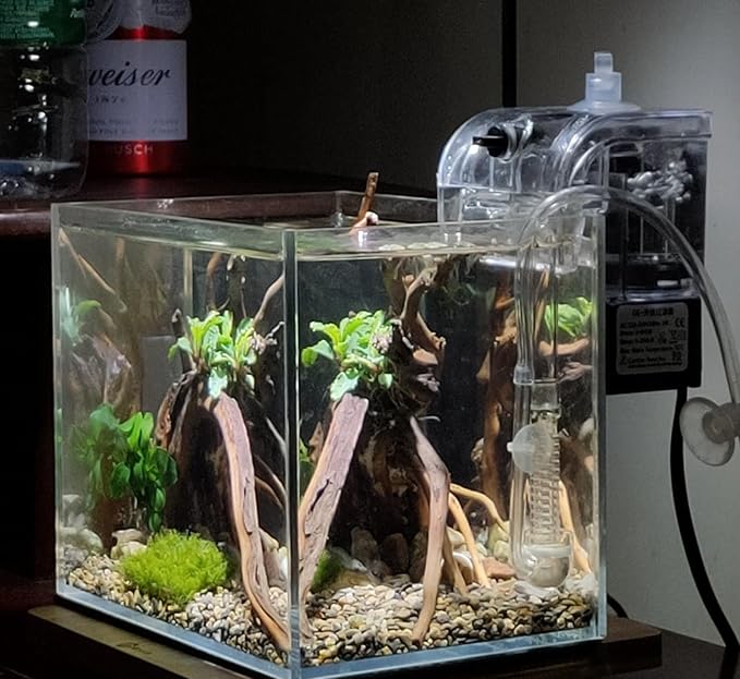Small Nano Rimless Tank, Clear Glass Fish Tank, 1.1 Gallon, 7.8x5.5x5.9inch/20x14x15cm, Betta Fish Tank