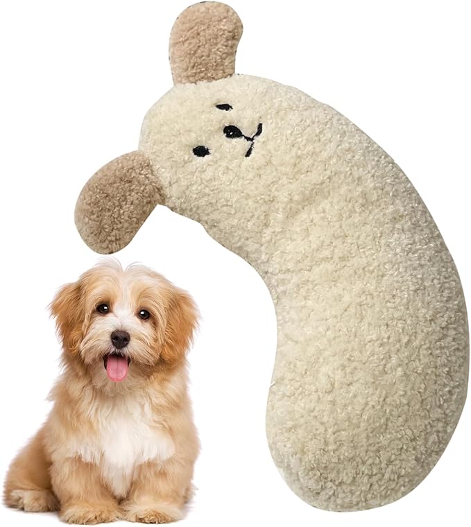 U Shaped Dog Pillow - Calming Neck Support, Cuddler Pet Cushion | Ergonomic Pillow soothes in Pets, Plush Curved Support for Small Animals with Cute Pattern and Travel Friendly Shape