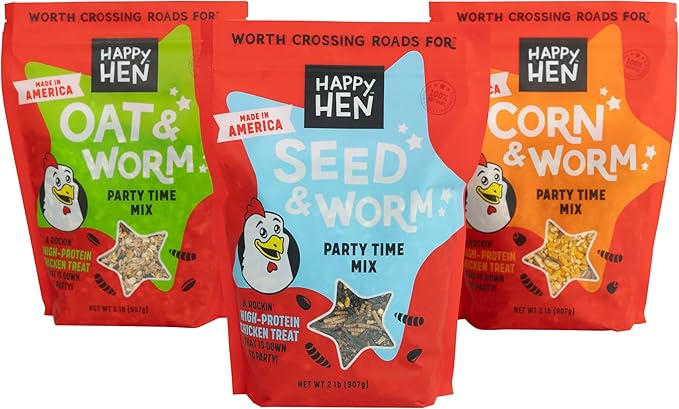 Happy Hen Treats Party Mix Mealworm and Oats, 2-Pound