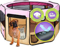 Zampa Puppy Pop Up Portable Playpen for Dog and Cat, Foldable | Indoor/Outdoor Kitten Pen & Travel Pet Carrier + Carrying Case (Pink, Extra Large (80"x80"x36"))