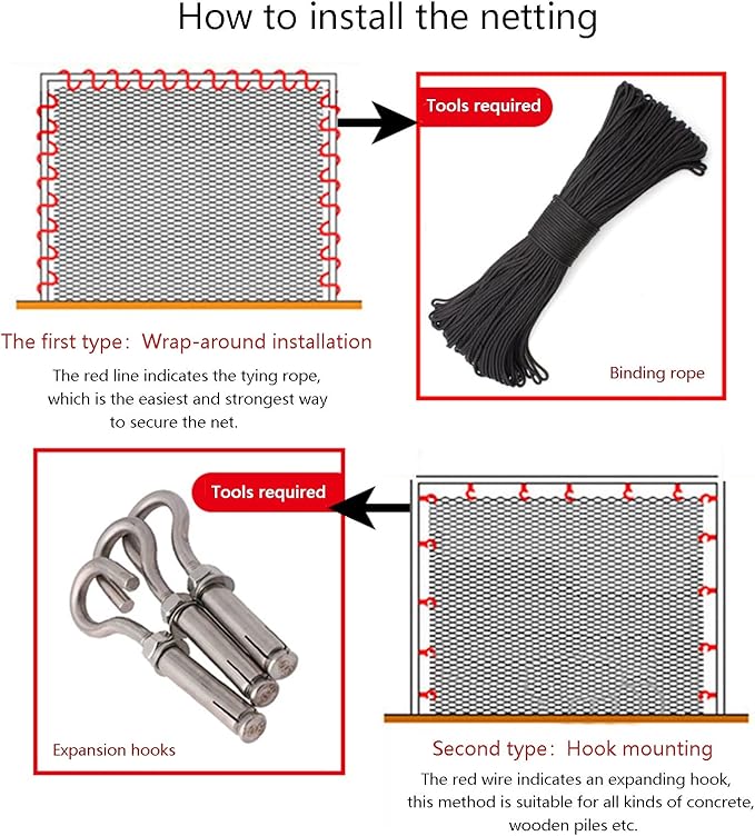 SCITOY Rope Net for Playground Safety Net in White Nylon Child pet Cat Safety Anti-Fall Net for Stair Railings Balcony Patio Protection 10cm mesh,3x6m(10x20ft)
