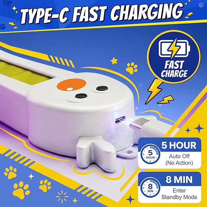 Interactive Cat Toys for Indoor Cats - Automatic Cat Toys with Motorized String Action, Sticking Door/Walls Electric Enrichment Stimulation Kitty Toy for Bored Indoor Adult & Kitten Cats (White)