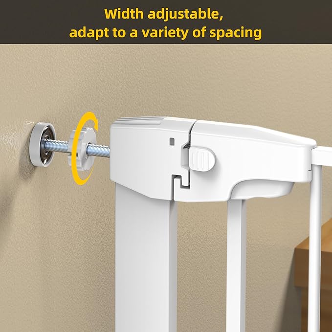 Easy Step Walk-Thru Baby Gate – Adjustable Safety Gate for Babies & Pets, Pressure Mount Kit, Includes Wall Cups – 29.7-48.8W x 30.5H, Auto-Close