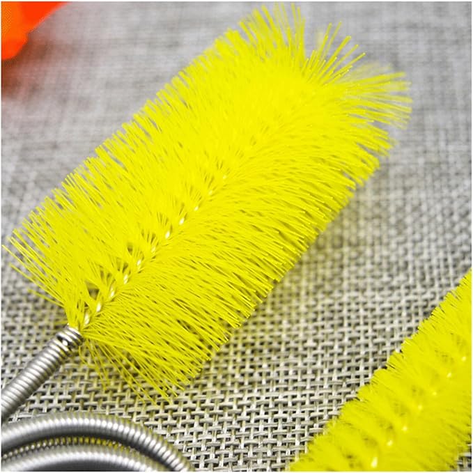 90/155/200CM Aquarium Cleaning Brush for Hose Air Tube Stainless Steel Flexible Double Ended Pipe Brush Fish Tank(Blue,90cm)