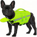 Asenku Removable Front Float Dog Life Jacket, High Buoyancy Dog Life Vest with Reflective Strips & Rescue Handle for Swimming & Boating, Adjustable Life Jacket for Dogs(Green XS)