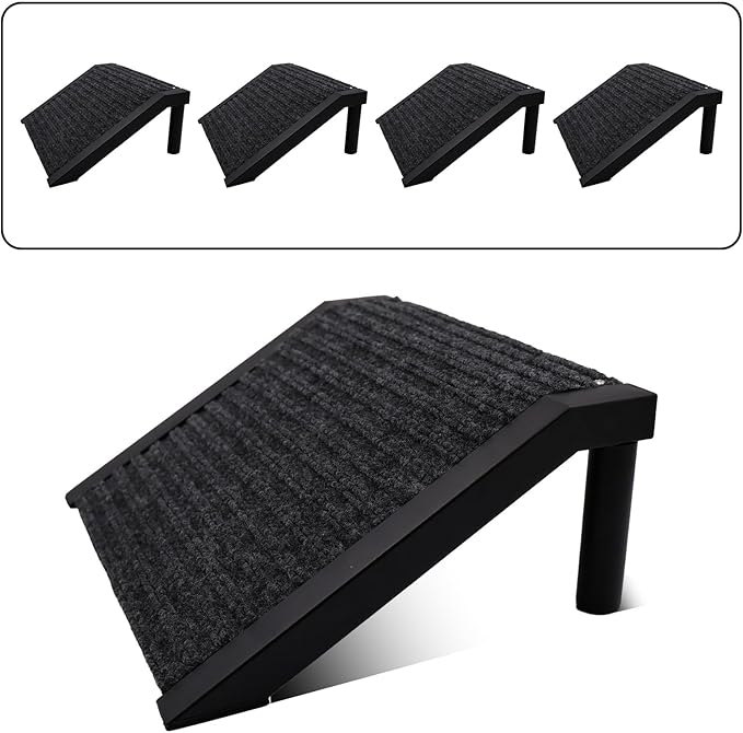 Dog Ramp for Stairs – Non-Slip Pet Steps with Locked-in Carpet & Iron Frame, Helps Senior Dogs & Small Breeds Climb Safely (4-Pack)