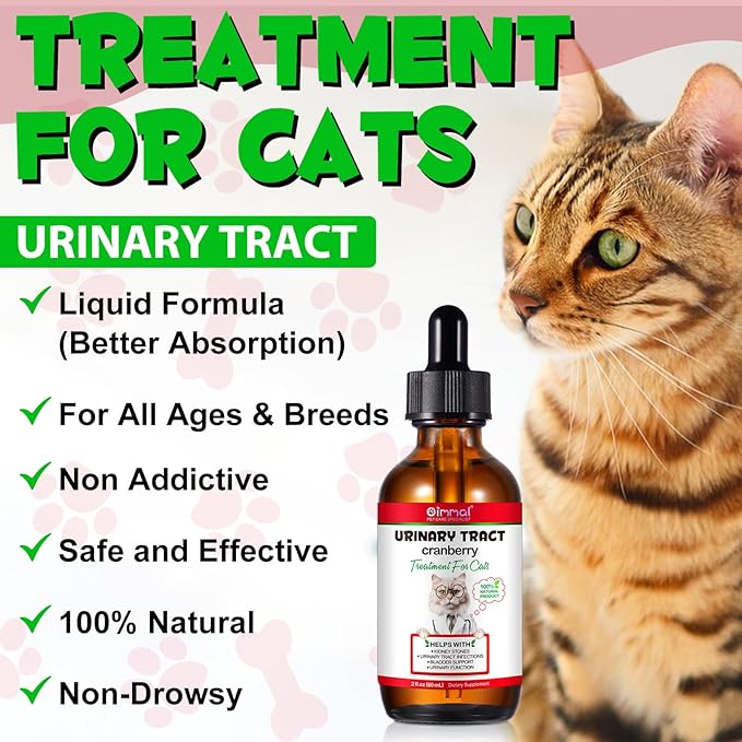Feline Urinary Tract Health, Cat UTI Remedy, Natural Herbal Supplement, Supporting Regular Care for Urinary Health 2 fl oz