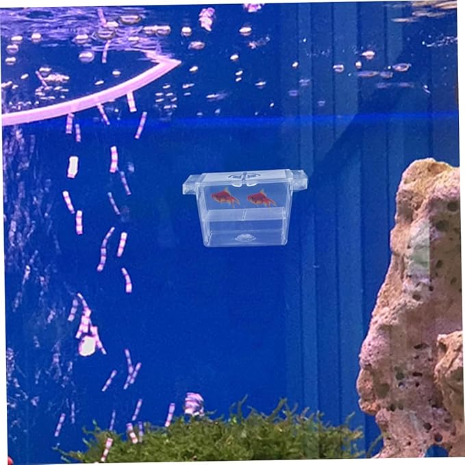 Happyyami 4pcs Floating Fish Breeding Box Plastic Separator Incubator Dual-Layer Betta Fry Hatchery Isolation Case Aquarium Fish Tank Accessory for Aquarium Breeding