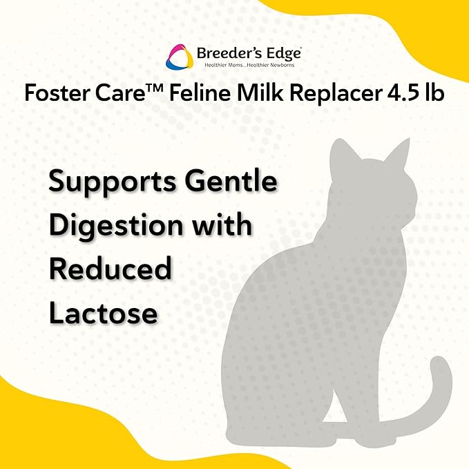 Breeder's Edge Foster Care Feline - Powdered Milk Replacer - for Kittens & Cats - 4.5 LB