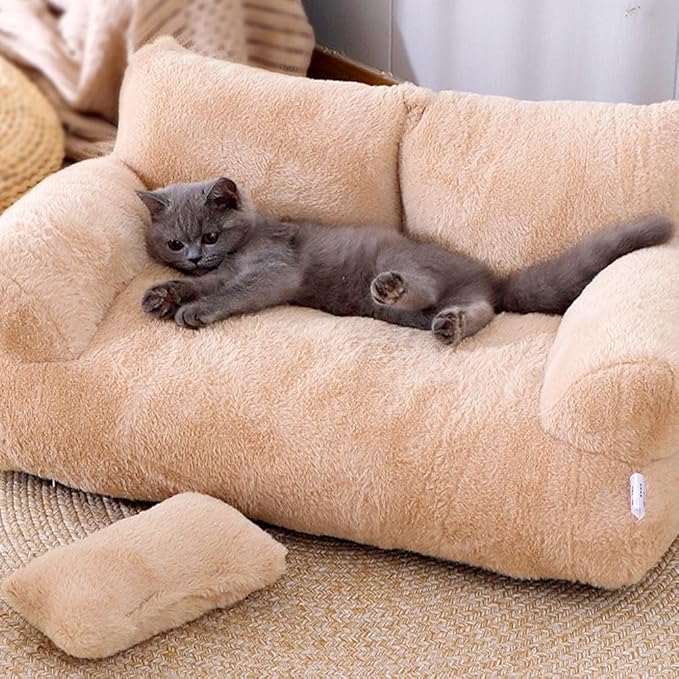 Cat Sofa Bed Pets Cute Couch,Medium Dog, Large Cat Sofa Pet Bed cat Supplies for Indoor (Off-White, X-Large)