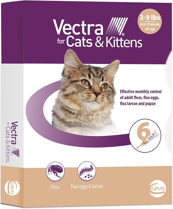 Vectra for Cats & Kittens Flea Treatment & Prevention for Small Cats (2-9 lbs.) 6-Month Supply