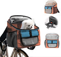 Dog Bike Basket, 12.5" L x 11.4" W x 15.3" H Bike Basket Front Dog Carrier, Bikes Baskets Front Dogs Carrier, Washable Liner for Travelling, Camping, Vet Appointments, Walks in The Park (Orange)