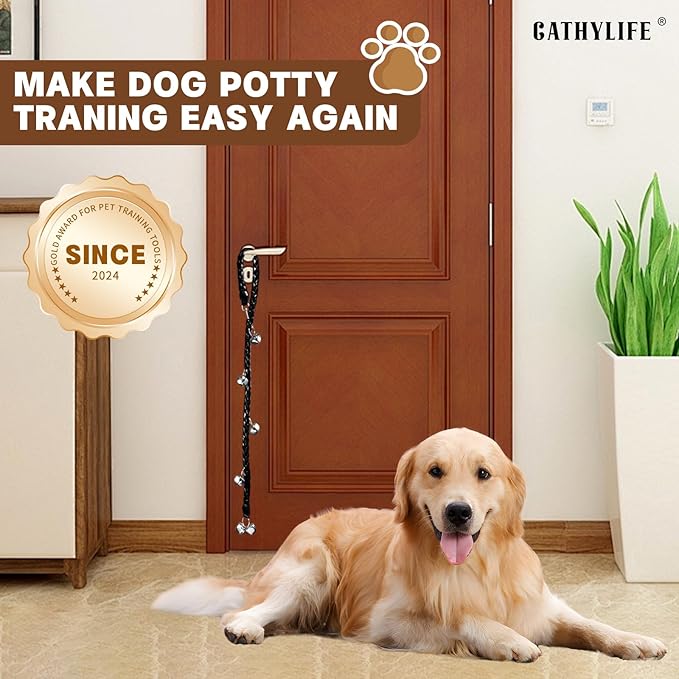 Dog Doorbells for Potty Training, Poly Urethane Puppy Door Bells, Hand-Woven Dog Bells for Dog Training, Extra Loud Bells for Door Knob, Ring to Go Outside Doggie Pet Supplies.