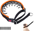 Martingale No Pull Dog Collar - Heavy Duty Nylon With Buckle, Adjustable Anti Pull Reflective Slip Collar for Large Medium Small Dog Training Walking L Orange