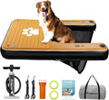 FBSPORT Inflatable Dog Boat Ramp Floating Dock Water Ladder for Pool, Boat, Non-Slip EVA Floating Ladder Pool Ramp for Dog Up to 220 LBs, Safe & Easy Access