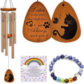 Cat Memorial Gifts - Cat Memorial Wind Chimes, Loss of Cat Sympathy Gift,Pet Sympathy Gifts for Cats, Remembrance Gifts for Loss of Cat 28 inches