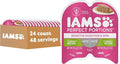 IAMS Perfect Portions Sensitive Digestion & Skin Wet Cat Food Pate, Adult Grain Free Pate, Turkey Recipes, (24) 2.6 oz. Twin-Pack Trays