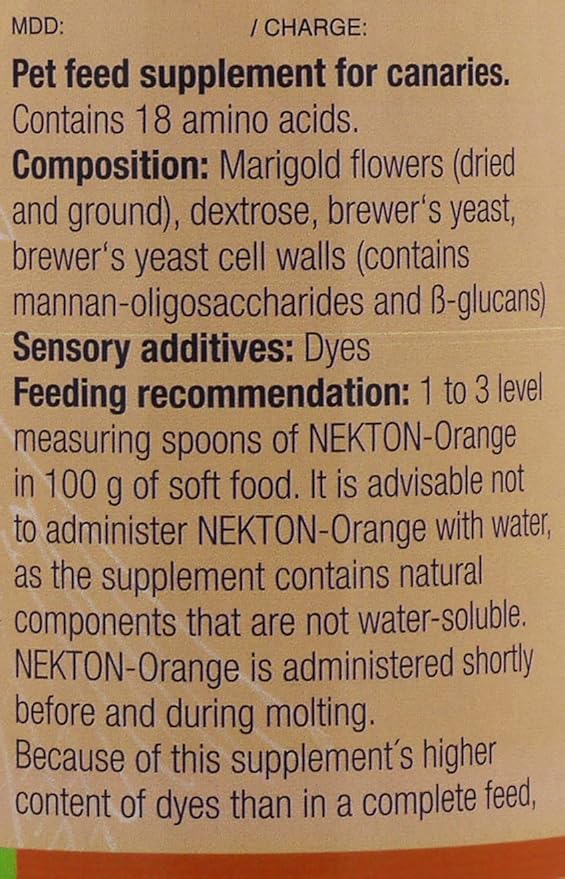 Nekton-Orange to Enhance Orange Color in Birds 140g / 4.94oz