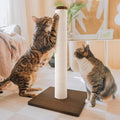 Necoichi 23.6” Tall Cat Scratching Post Kitten Scratcher Paper Rope Scratch Posts Trees with Hanging for Indoor Cats (23.6 inches for Kitty, Regular, Dark Cherry)