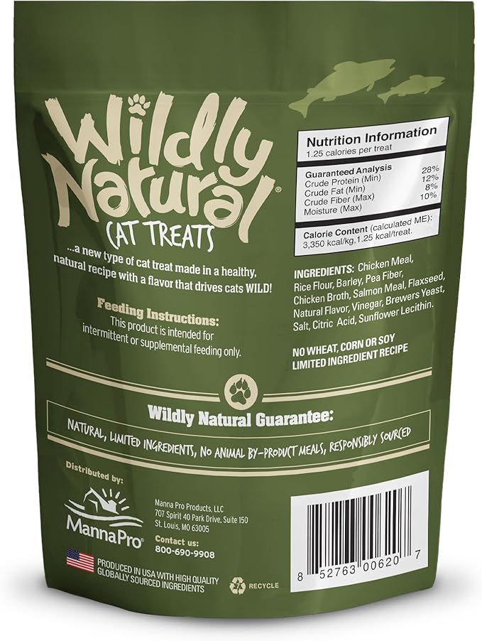 Wildly Natural Cat Treats, 2.5 Ounces, Salmon Flavor (Pack of 2)