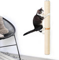ESPETS 34'' Tall Sisal Rope Cat Scratching Post, Wall Mount 2 Ties Cat Pole - Vertical Cat Wall Scratcher, Cat Wall Furniture