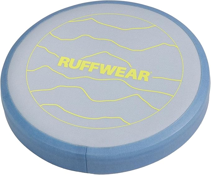 Ruffwear, Camp Flyer Dog Frisbee, Lightweight 8.7 in Flexible Flying Disc Dog Toy for Land Fetch, Soft on Teeth, Durable/High‑Visibility, Waterproof Finish, Doubles as Bowl, Polar Blue