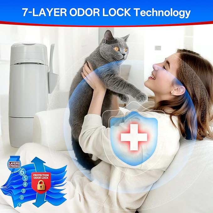 Cat Litter Refill Bags Compatible with Litter Genie XL+/Plus/Standard/Style/Desgin Pail, 10 Pack Extra 45% Length, 30 Months Use Time,Super Odor Control (Cartridge NOT Included)
