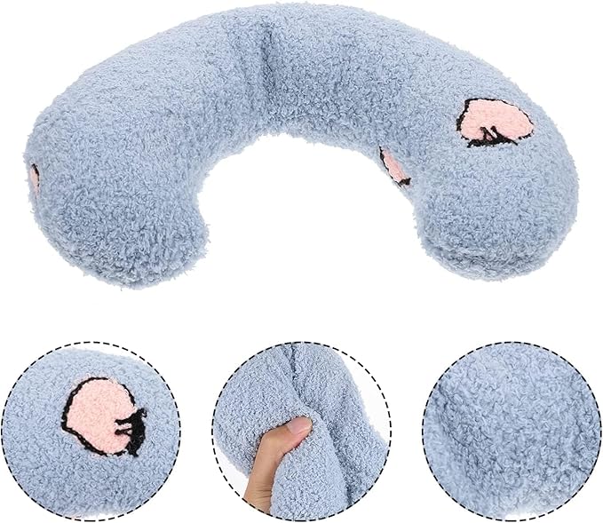 Calming Pillow for Dogs, Soft Dog Bed Pillows Pet Neck Pillow, Dog Calming Pillows for Small Dogs Ultra Soft Fluffy Pet Calming Toy Half Donut Cuddler (H)